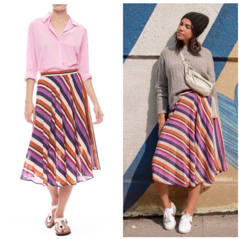 XiRENA Vibrant Striped Midi Skirt